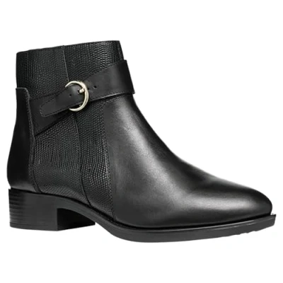 Afbeelding van Geox Felicity Korte laarzen, Dames, Maat: 40, Black Leer/ synthetisch