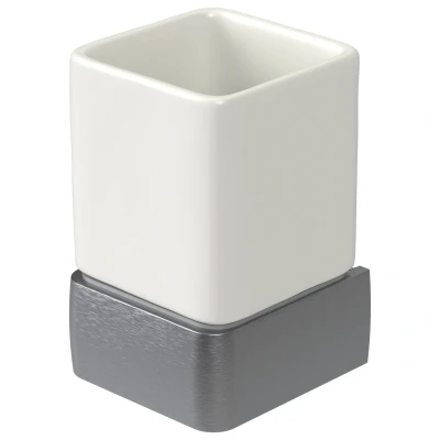 Afbeelding van Haceka aline enkele bekerhouder grijs aluminium keramiek 120 1208692