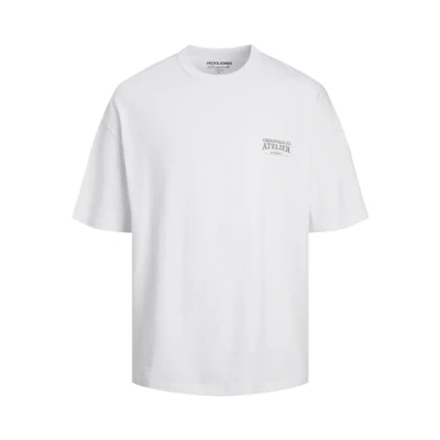 Afbeelding van Jack &amp; Jones Jorsantorini Graphic CREW NECK Tshirt print, Heren, Maat: Medium, Bright white