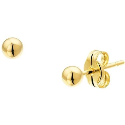Afbeelding van Trendjuwelier huiscollectie Oorknoppen Bol Geelgoud Glanzend 3 mm x