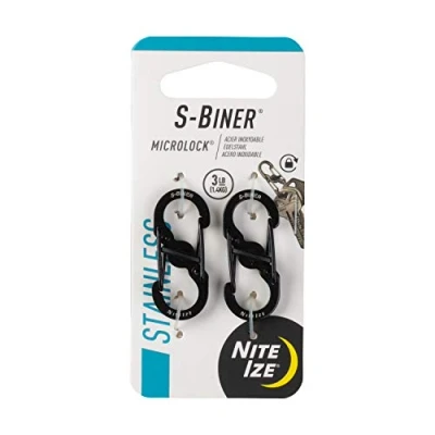Afbeelding van Nite Ize S Biner Microlock RVS Zwart