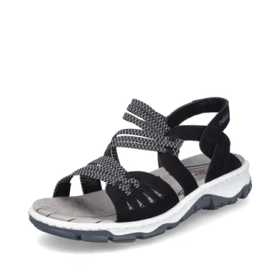 Afbeelding van Rieker Dames trekking sandalen 68882, vrouwen sandalen, Beige 00, 39 EU Smal
