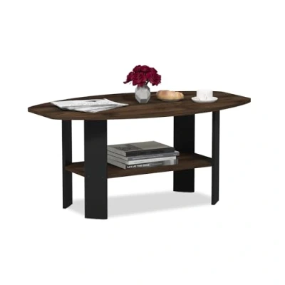 Afbeelding van Furinno Simple Design Salontafel, hout, Columbia Walnoot/zwart, 54,61 x 41,28 cm