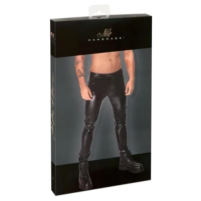 Afbeelding van Noir Handmade Snake wetlook with back pockets Broek M Zwart