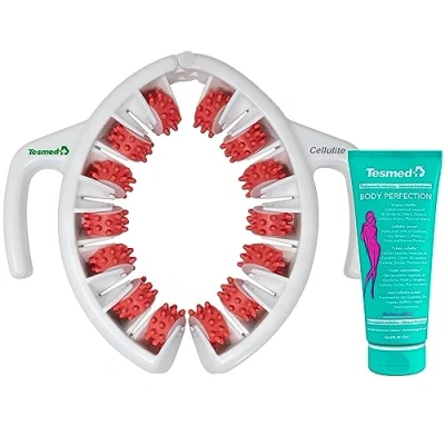 Afbeelding van TESMED cellulitis kleur roze + crème Body Perfection: massageapparaat Made in Italy anti met drievoudige werking