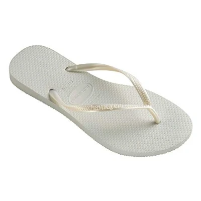 Afbeelding van Havaianas Slanke witte teenslipper, 13 UK kind, Kleur: wit