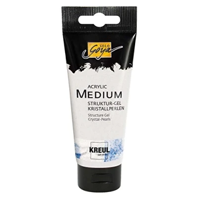Afbeelding van KREUL 86601 Solo Goya Acryl Medium, tube 100 ml, structuurgel kristalparels, crèmeputty met glasparels, droogt glanzend transparant op, kleurbaar