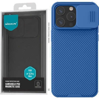 Afbeelding van Nillkin CamShield Pro Magnetisch Hoesje voor iPhone 15 Max met Camerabeschermer Blauw