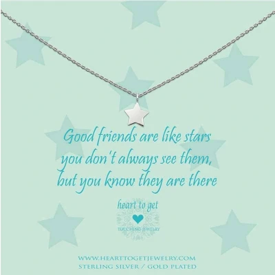 Afbeelding van Heart to get N09STA11S Ketting Star Good friends are like..... zilver