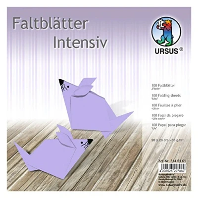 Afbeelding van Ursus 3145161 vouwbladen effen intensief, lila, ca. 20 x cm, 65 g/m², 100 vellen, van posterpapier, gekleurd, voor kleine en grote origami kunstenaars, ideaal veelzijdige knutselwerken