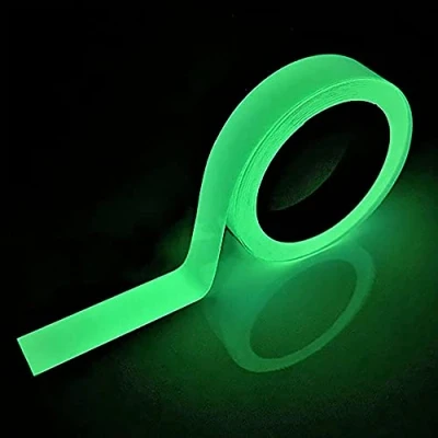 Afbeelding van SeKi 16051 Fluorescerende zelfoplichtende tape 15 mm x 10 meter; Markeringsband oplichtend Glow in The Dark waarschuwingstape fosforreflector zelfklevend