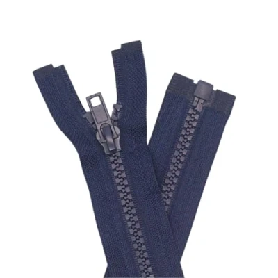 Afbeelding van YaHoGa 2 stuks 48 cm ritssluiting kunststof 5 mm deelbaar voor jassen donkerblauw