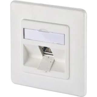 Afbeelding van Metz Connect 1309111002 E Netwerkdoos Inbouw (in muur) Inzet met centraalstuk en frame CAT 6A 1 poort Zuiver wit