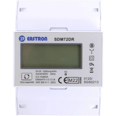 Afbeelding van Counttec SDM72DR kWh meter 3 fasen Digitaal 80 A Conform MID: Ja 1 stuk(s)