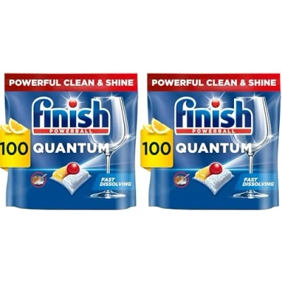 Afbeelding van Finish Quantum Ultimate Vaatwassertabletten, citroen, 100 tabletten, verpakking van 2