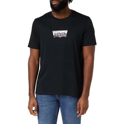 Afbeelding van Levi&#039;s Graphic Crewneck TEE Tshirt print, Heren, Maat: Small, Chrome caviar