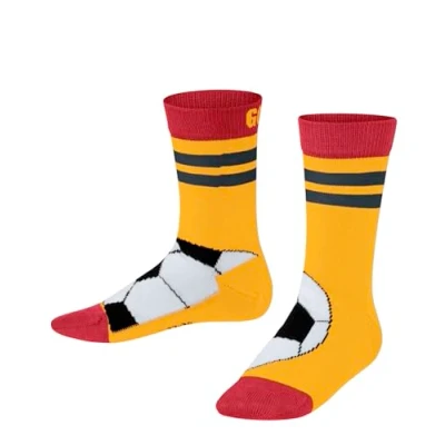 Afbeelding van FALKE Uniseks kind Sokken Active Soccer K SO Katoen Functioneel material Gedessineerd 1 Paar, Geel (Sun 1312), 23 26