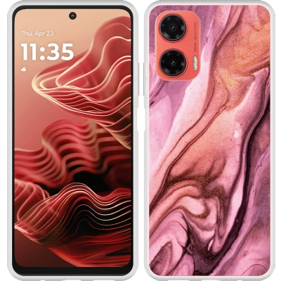 Afbeelding van Cazy Hoesje geschikt voor Motorola Moto G35 Siliconen Dromerig Marmer