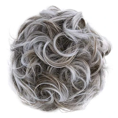 Afbeelding van CAISHA XL Haarstukje Haarwokkel Bruids Kapsel Opgestoken Volumineus Gekruld Knoet Lichtbruin Grijs Mix G24E