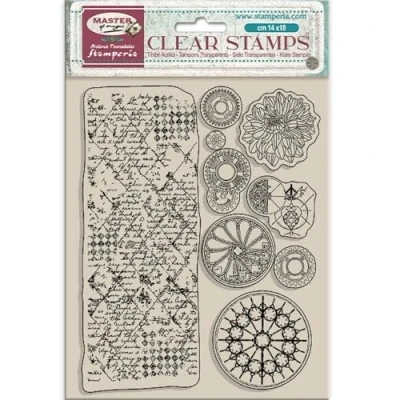 Afbeelding van Stamperia Acrylic Stamp for Scrapbooking, Albums, Card Making, and Bullet Journalling, Transparent, Long Lasting, Easy to Clean, Perfect Crafts Gifting (Master of Magic, Border &amp; Circles)