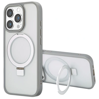 Afbeelding van Apple iPhone 16 Pro MagSafe Hoesje Kunststof Accezz Hardcase/Backcover Grijs Telefoonhoesje Shockproof/Valbescherming