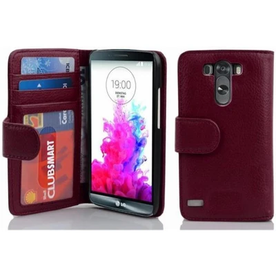 Afbeelding van Cadorabo Hoesje geschikt voor LG G3 in BORDEAUX PAARS Beschermhoes met magnetische sluiting en 3 kaartsleuven Book Case Cover Etui