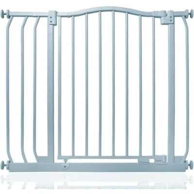 Afbeelding van Safetots Traphekje met Gebogen Bovenkant Assortiment, 80cm 89cm (69 opties beschikbaar), Mat Grijs, Drukbevestiging Traphekje, Babyhekje voor Deuren Gangen en Ruimtes, Veiligheidsbarrière, Eenvoudige Installatie