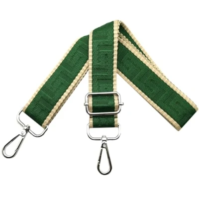 Afbeelding van Schouderriem voor tas, tasriemen om te wisselen, verstelbare tasriem, breed, 3,8 cm, met zilveren karabijnhaak, tasband, schouderriem, draagriem dameshandtassen, groen, K4