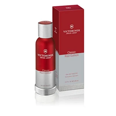 Afbeelding van Victorinox Swiss Army Classic Red Edition, Eau de Toilette voor heren, parfum met bessen en lavendel, dynamisch aromatisch, veganistisch, 100 ml, V0001247