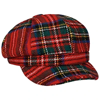 Afbeelding van Lipodo Plaidy Newsboy Pet Dames visor muts met klep voering voor Zomer/Winter S (55 56 cm) rood