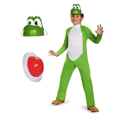 Afbeelding van NINTENDO SUPER MARIO BROS, Yoshi kostuum Deluxe, Maat L (10 12 jaar)