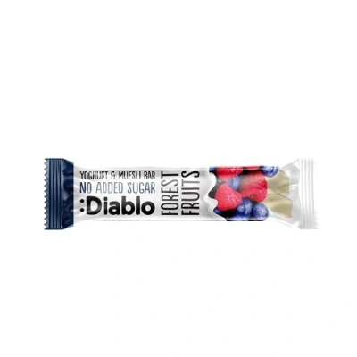 Afbeelding van Met yoghurt omhulde mueslireep zonder toegevoegde suiker Diablo Sugar Free Forest Fruit, 30 gr