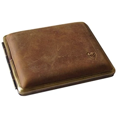 Afbeelding van GERMANUS Sigarettenetui, Made in Germany, wild rundvlees, bruin, 85 mm, bruin