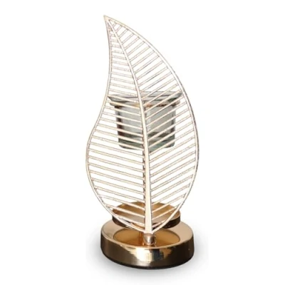 Afbeelding van Zen&#039;Aroma Geurbrander wasbrander en geurwas diffuser voor etherische olie geurhuis kaarsenhouder van metaal met palmboom origineel decoratief, hoogte 20 cm