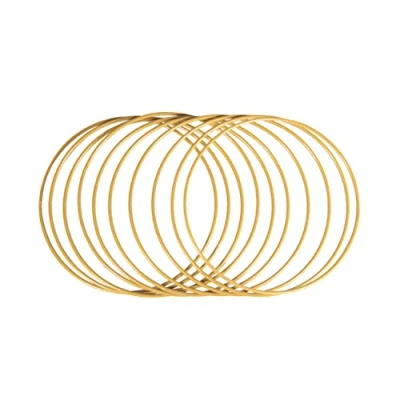 Afbeelding van Rayher 25215616 metalen ringen, 10 stuks (per stuk), 20 cm ø, goud gecoat, dikte ca. 3 mm, draadringen voor knutselen, wikkeltechniek, dromenvanger, bloemisterij, bruiloftskrans, hoeps