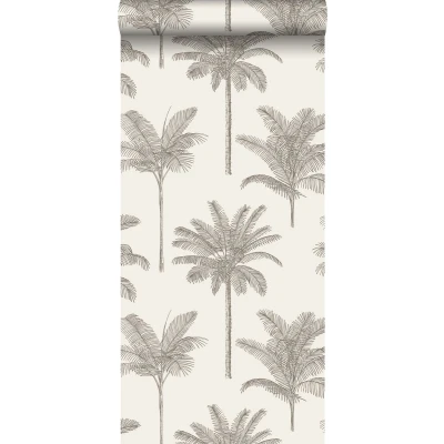 Afbeelding van Leen Bakker ESTAhome Behang Palmbomen Lichtbeige 0.53 X 10.05 M Beige Vlies