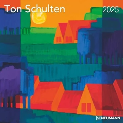 Afbeelding van Ton Schulten 2025 Notitie kalender. afmeting is 30 x cm, maar opgehangen de 30x60 cm. Elke maand heeft een nieuwe afbeelding van prachtig werk Twentse kunstenaar Schulten.