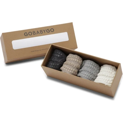 Afbeelding van GoBabyGo Combo Box bamboe antislip sokjes / Sand, Grey Melange, Dark Off White 1 2y 20 22
