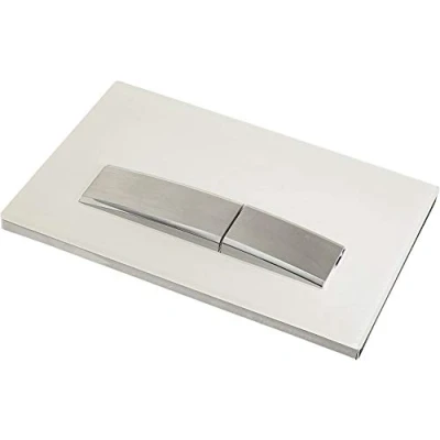 Afbeelding van Geberit Sigma50 bedieningsplaat, hoogwaardige drukplaat voor twee hoeveelheden spoeling, wit (alpinewit wit) met geborsteld chroom, modelnummer 115.788.11.2