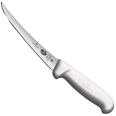 Afbeelding van Victorinox Fibrox uitbeenmes, 15 cm, gebogen, smal, flexibel, roestvrij, vaatwasmachinebestendig, wit