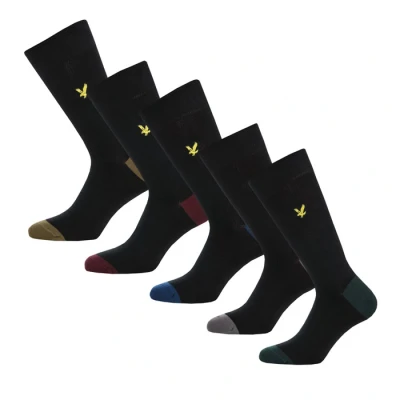 Afbeelding van Men&#039;s Lyle And Scott Graham 5 Pack Socks in Black