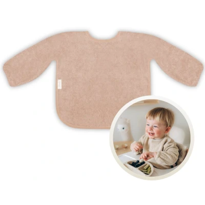 Afbeelding van Funnies Slab met Mouwen Pinkstone Zachte voor Baby’s 100% Katoenen Badstof Makkelijk Wasbaar in de Wasmachine Slabbetjes, Kwijlslab, Schort, Kliederschort, Eet en Speelslab Ideaal Eten, Knutselen Spelen