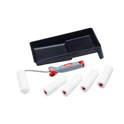 Afbeelding van ProDec 7 delige Foam 4 inch Mini Verfrollen, Frame en Tray Kit voor Glans Satijn Verf