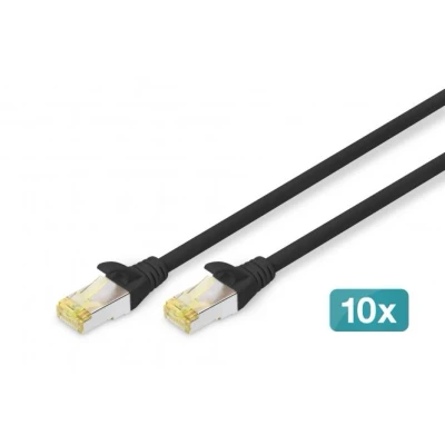 Afbeelding van DIGITUS CAT 6A S/FTP Patchkabel, 10 stuks, 3m, zwart