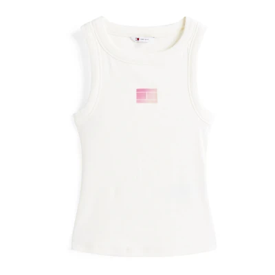 Afbeelding van Tommy Jeans Gradient FLAG Top, Dames, Maat: 32, Ecru