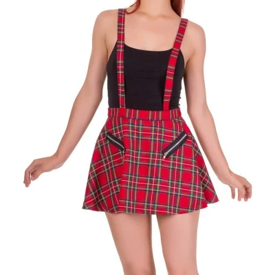 Afbeelding van Banned Highlife Pinafore Korte rok XL Rood/Zwart