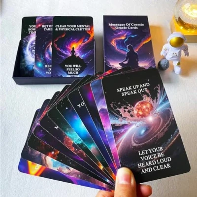 Afbeelding van LIGHTOF JUSTICE Hogere zelfberichten Oracle Deck, Cosmic Cards, Spirit Cards Deck helpen u uw beste leven te creëren terwijl naar doelen werkt