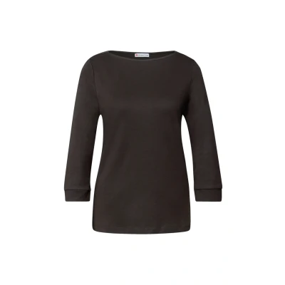 Afbeelding van Street One Basic Uboot Longsleeve, Dames, Maat: 36, Braun