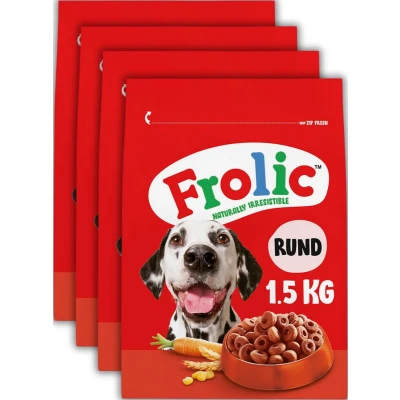 Afbeelding van 4x Frolic Droog Rund Hondenvoer 1,5 kg