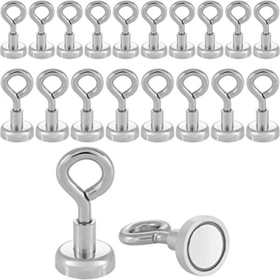Afbeelding van Poppstar 20 Stuks Oog Magneten Klein (Houdkracht 8 kg, Diameter 16 mm) Mini Magneetogen Neodymium (Mini Haak)